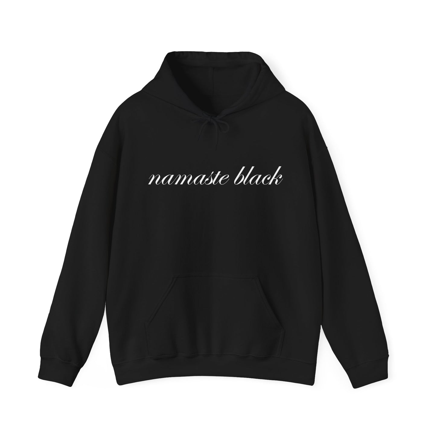 Namaste Black Pullover Hoodie With Pocket