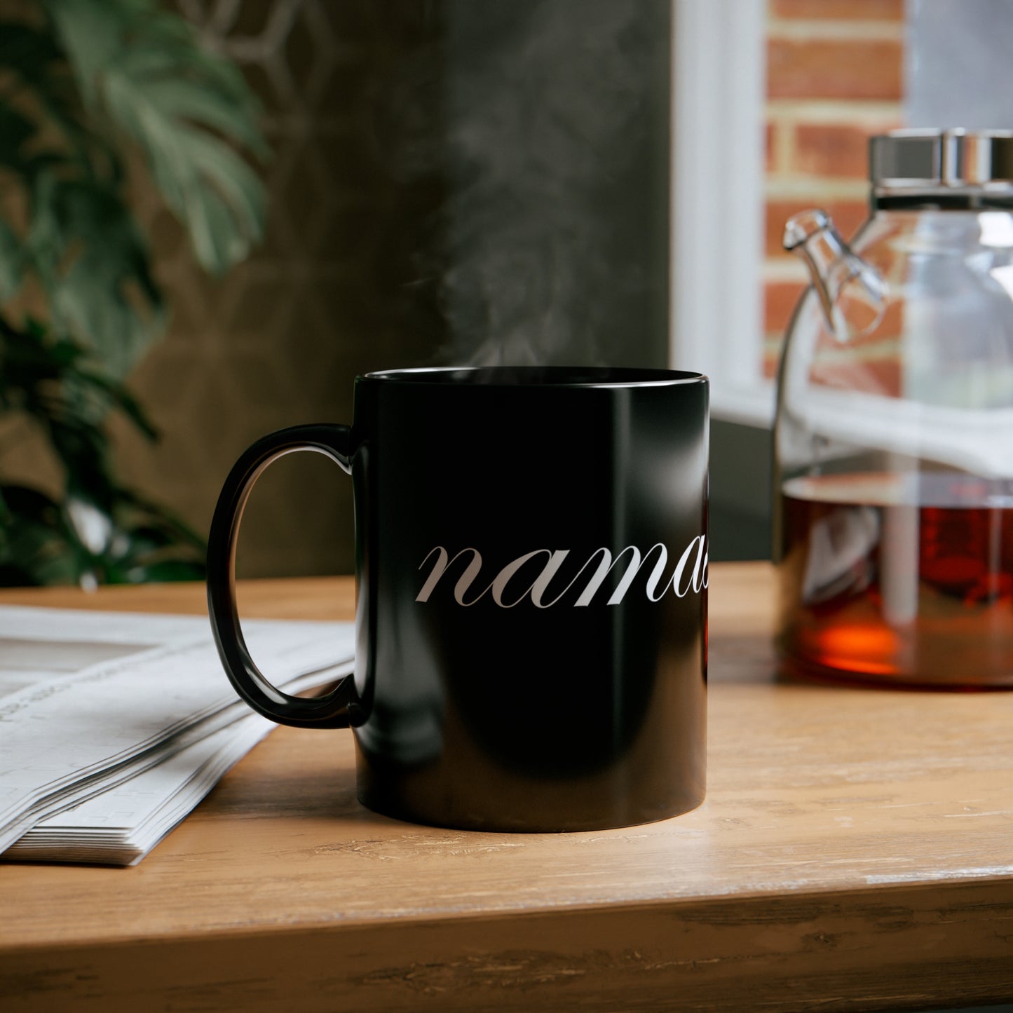 Black Namaste Black Coffee Mug 11oz