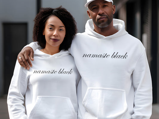 Namaste Black Pullover Hoodie With Pocket