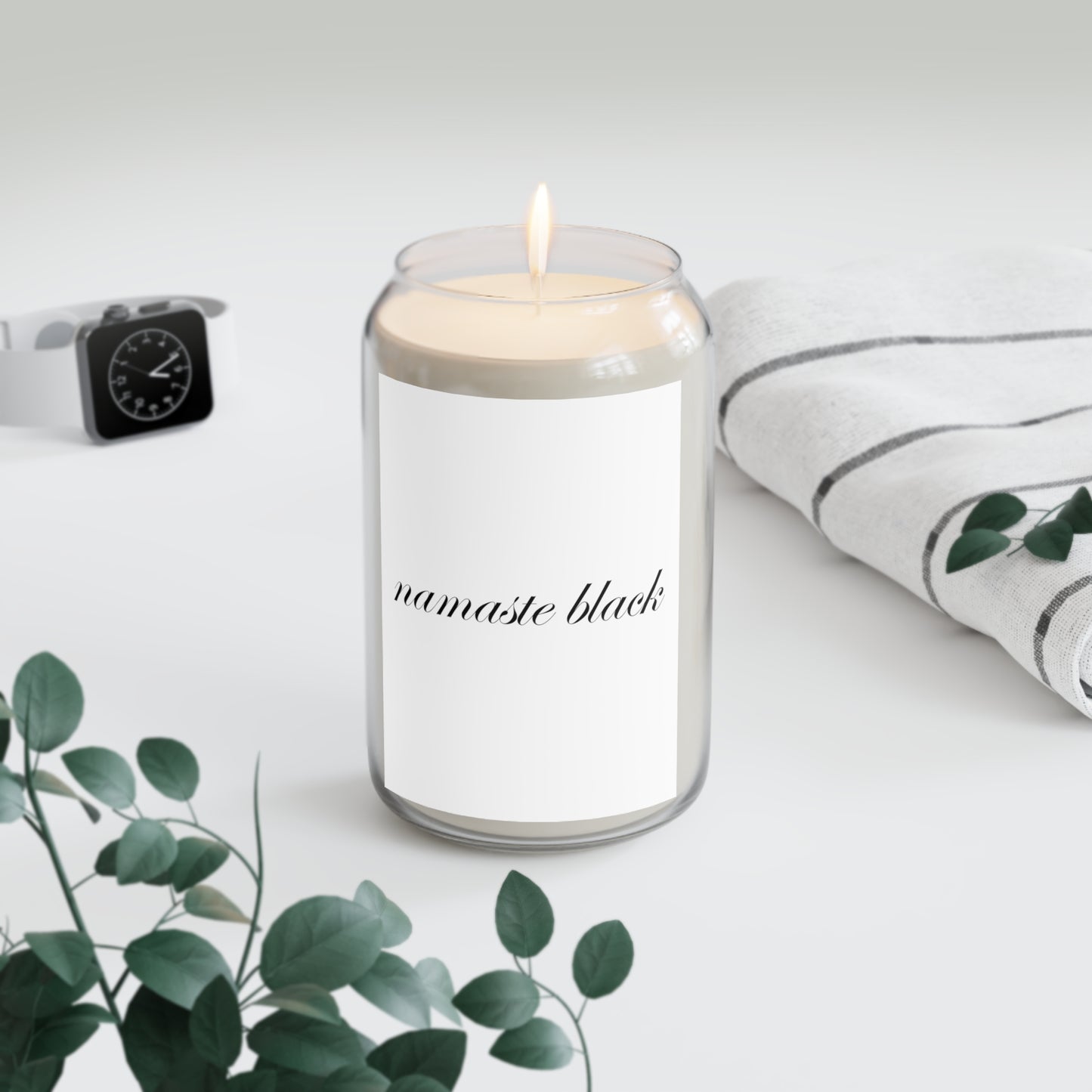 White Namaste Black Scented Soy Wax Candle 13.75oz