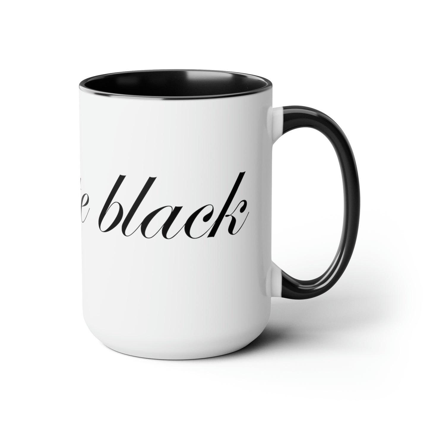 Two Tone Namaste Black Coffee Mug 15oz