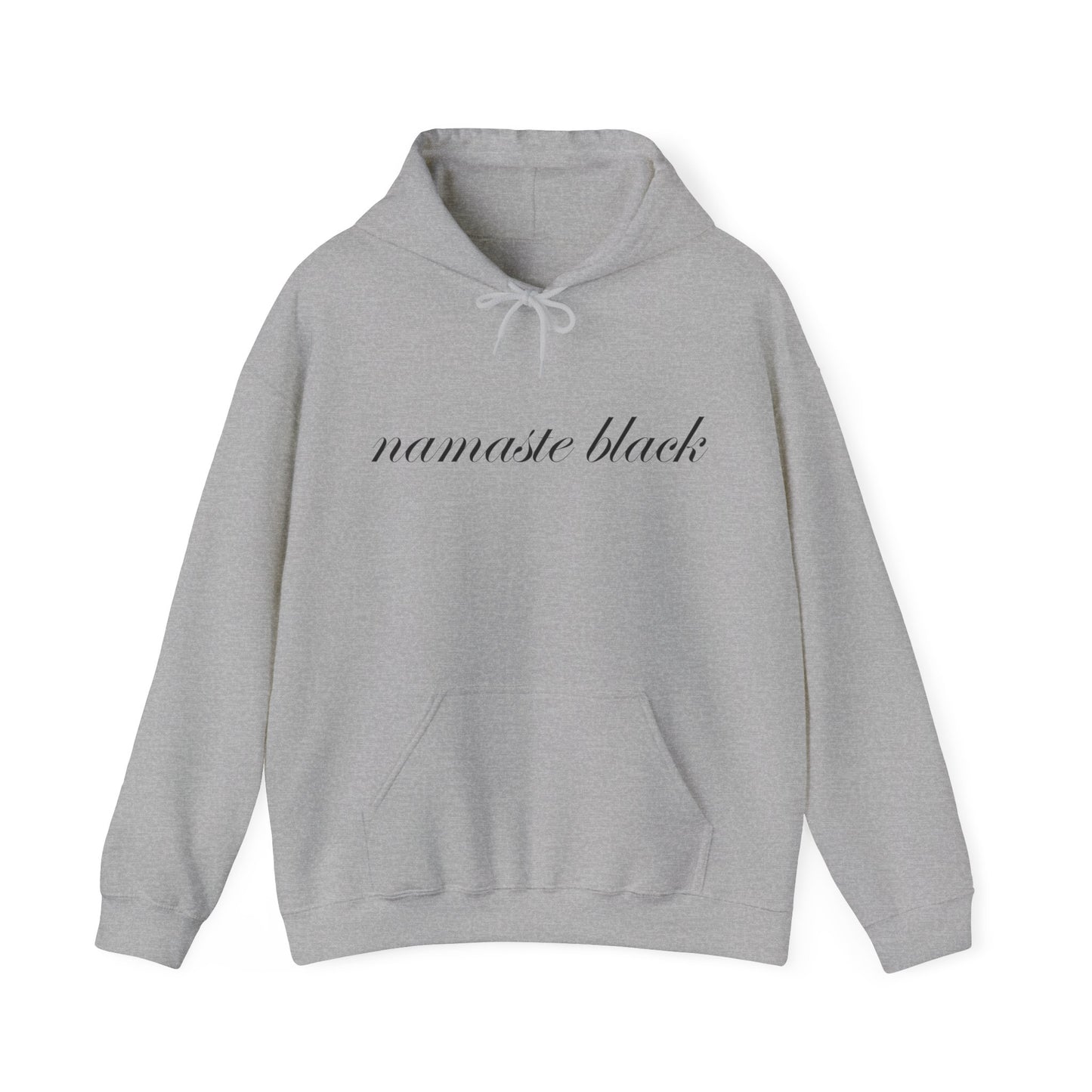 Namaste Black Pullover Hoodie With Pocket