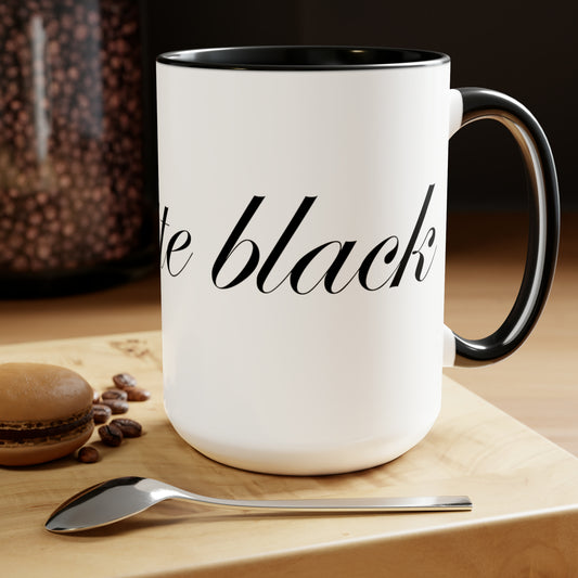 Two Tone Namaste Black Coffee Mug 15oz
