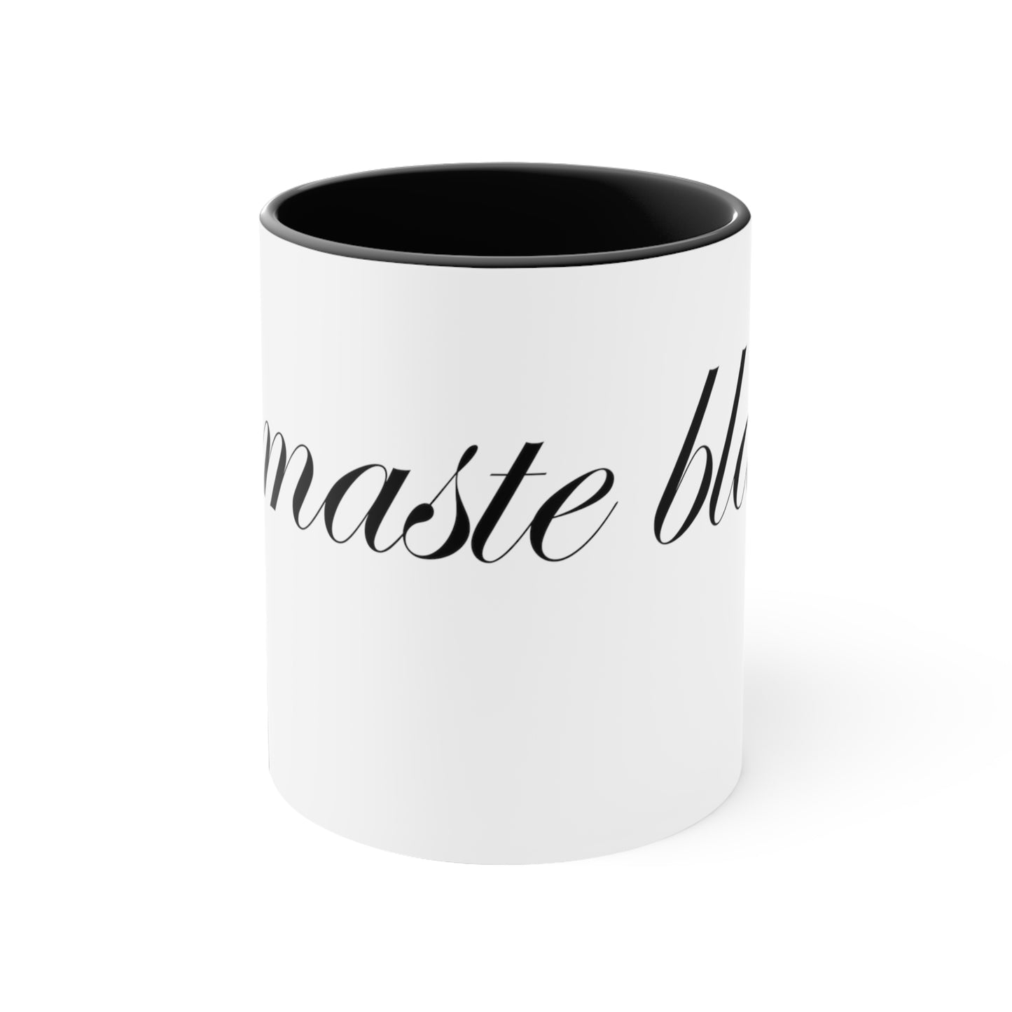 Two Tone Namaste Black Coffee Mug 11oz