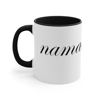 Two Tone Namaste Black Coffee Mug 11oz