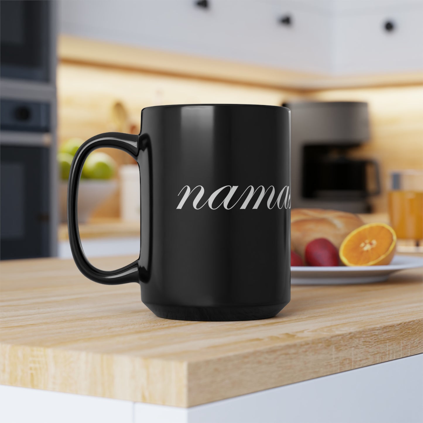 Black Namaste Black Coffee Mug 15oz