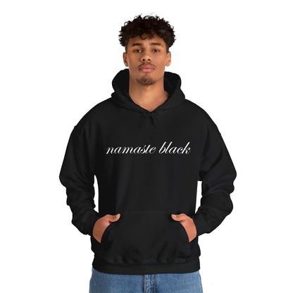 Namaste Black Pullover Hoodie With Pocket