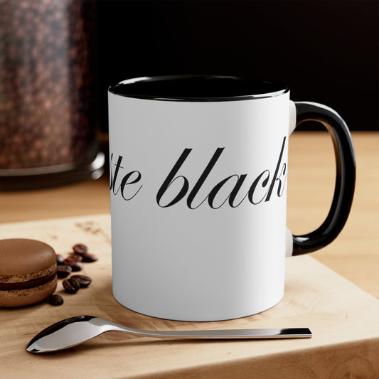 Two Tone Namaste Black Coffee Mug 11oz